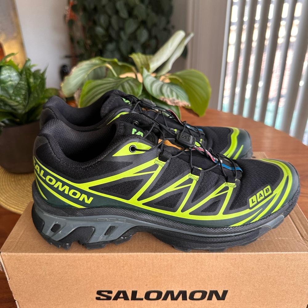 Salomon XT-6 in Black and Green, Men’s 8/Women’s 9